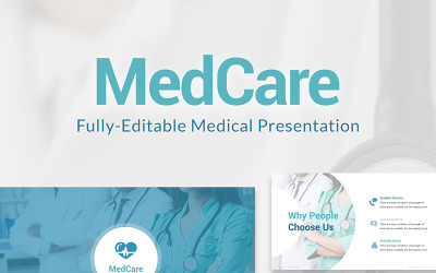 "MedCare Fully-Editable PPT Slides" PowerPoint Template №81569