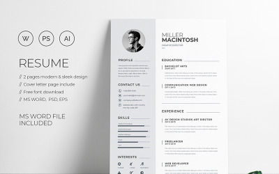 Minimalny szablon CV Miller Macintosh