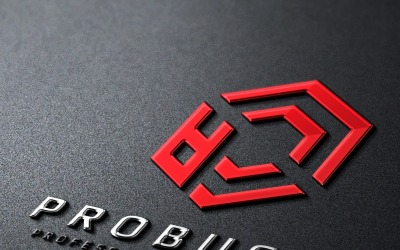 Probuss P Letter Hexagon Logo Template