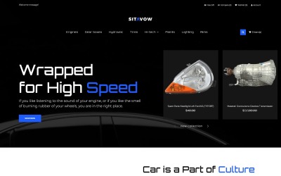 Sitavow - Modello OpenCart pulito per ricambi auto