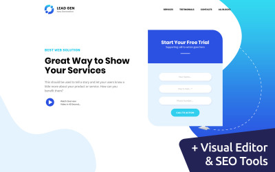 Landing Page Template namens "Lead Generation" #81689