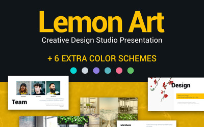 Plantilla de PowerPoint de diseño PPT 7 en 1 de Lemon Art