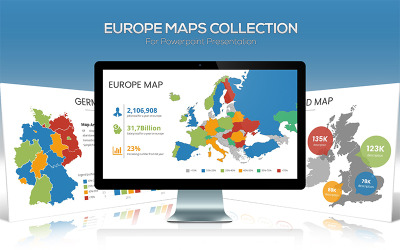 Collezione di mappe Europa per modello PowerPoint