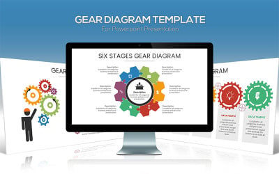 Gear Diagram PowerPoint sablon