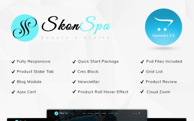 Modèle OpenCart adapté à la beauté et à la santé de Skon Spa