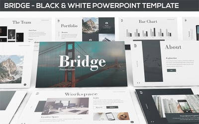 Bridge - Black &amp; White Presentation PowerPoint template