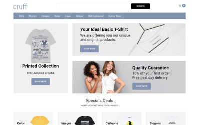 Cruff - Modelo de OpenCart moderno com várias páginas de camiseta