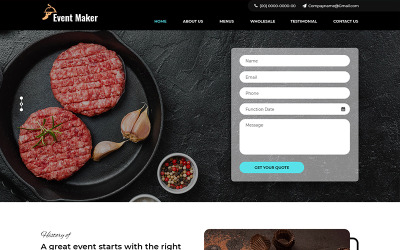 Event Maker - Catering Services PSD-sjabloon
