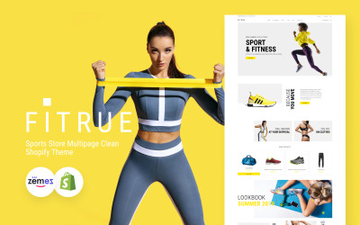 "Fitrue - Sports Store Multipage Clean" thème Shopify adaptatif #81890