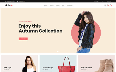 Modello WooCommerce Responsive #81824 "Mola - Elementor"