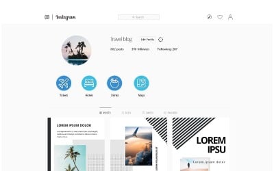 Набор шаблонов Travel Instagram для социальных сетей