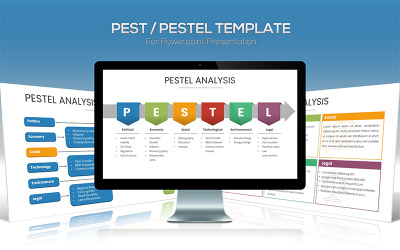 Pest / Diagrama Pestel para modelo PowerPoint