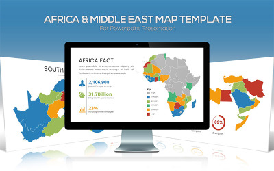 Шаблон PowerPoint Карты Африки и Ближнего Востока