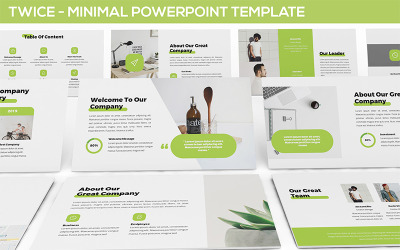 Kétszer – Minimális és egyszerű PowerPoint sablon