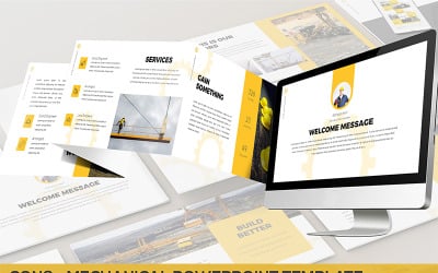 Минусы - механический шаблон PowerPoint
