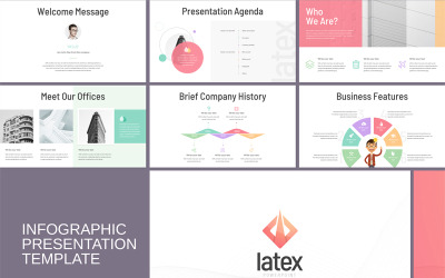 Lateks - İş Bilgi Grafiği PowerPoint şablonu