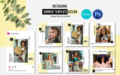 6 Plantilla de redes sociales de banner de mega venta de Instagram