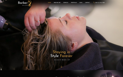 Responsive Barber Salon - Barbers & Hair Salons Psd #82013