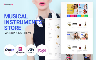 Responsywny motyw WooCommerce FermataLife - Musical Instruments Store ECommerce Classic Elementor WooCommerce Theme #82001