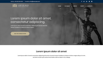 Advocatenbasis - PSD-sjabloon voor advocatenkantoor