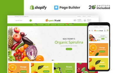Bio-Welternährungs- und Lebensmittelgeschäft Shopify Theme
