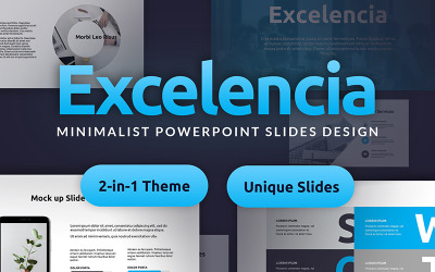 Excelencia Modello PowerPoint minimalista per la progettazione di diapositive PowerPoint