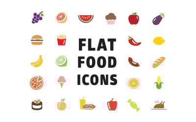 Icon-Sammlungen Vorlage namens "Flat Food Icons" #82195