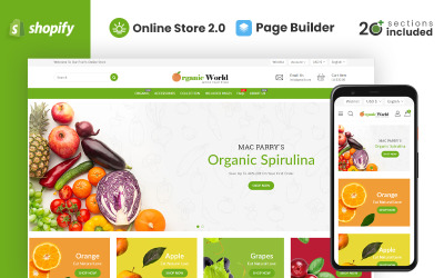 Motyw Shopify Organic World Food and Food Store