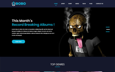Bobo Music - PSD-mall för musikbutik