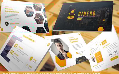 Dinero - szablon Hexagon PowerPoint