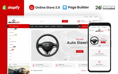 Dream Auto díly Shopify téma