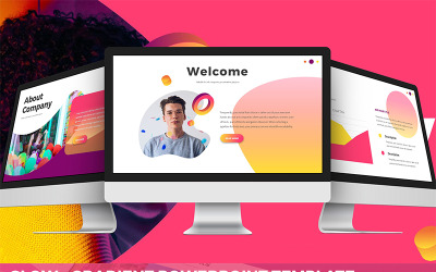 Glow - gradiens PowerPoint sablon