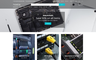 Hostia-托管电子商务清洁OpenCart模板