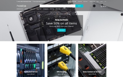 Plantilla OpenCart "Hostia - Hosting E-Commerce Clean" #82212