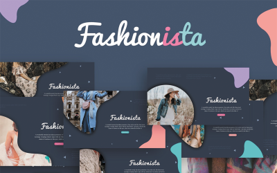 Prémium Fashionista PowerPoint Template PowerPoint sablon 82253
