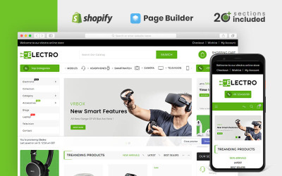 Reszponzív Electro Electronics Shopify sablon 82279