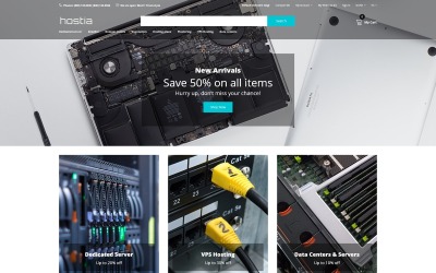 Tema OpenCart Responsive #82212 "Hostia - Hosting E-Commerce Clean OpenCart Template"