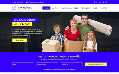 Max Movers - odstranění společnosti PSD šablona