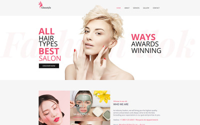 Moto CMS HTML šablona "Glosstyle - Beauty Salon Moto CMS HTML Template" #82314