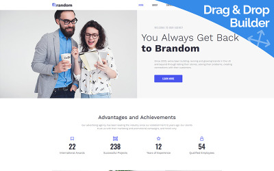 Plantilla Moto CMS 3 "Brandom - Advertising Agency" #82480