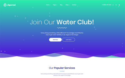 Aquareal - Téma WordPress s dodávkou balené vody