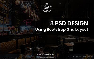 Craft Beer - ölpub PSD-mall