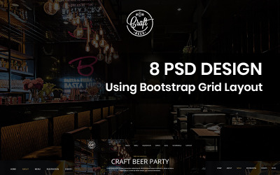 Craft Beer - pivní hospoda PSD šablona