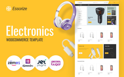 "Essorize - Electronics ECommerce Classic Elementor" Responsive WooCommerce Thema №82524