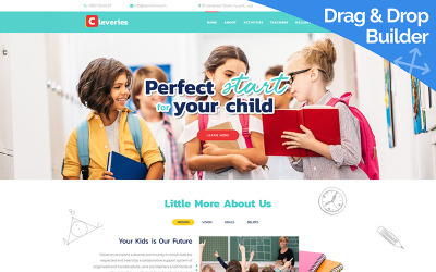 Moto CMS 3 šablona "Cleveries - Kids School Moto CMS 3 Template" #82559