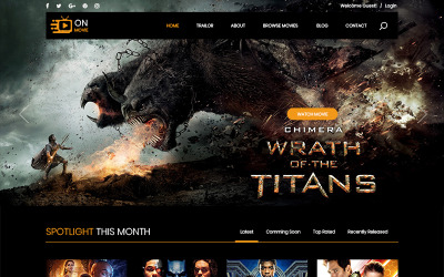 On Movie - Online Movie PSD Template PSD sablon 82540