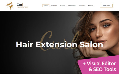 Curl - Modelo de Moto CMS 3 para extensão de cabelo