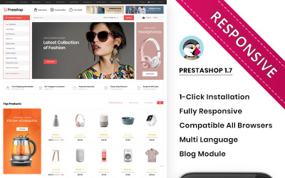Freeshop - PrestaShop motiv s motivem Mega Store