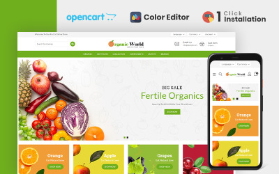 Organikus világ élelmiszerbolt OpenCart sablon