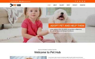 Pet Hub - PSD шаблон приюта для животных
